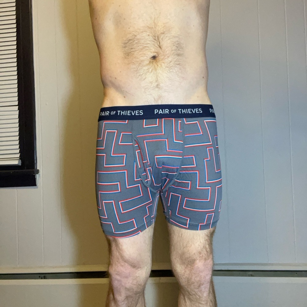 Pair of Thieves Men's Patterned Boxer Briefs - Gray and Red